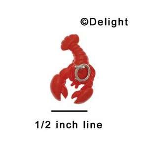  N1138+ tlf   Curved Red Lobster   3 D Handpainted Resin 