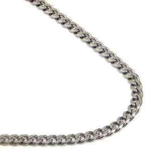  Titanium 4MM Curb Chain Link Necklace 26 Jewelry