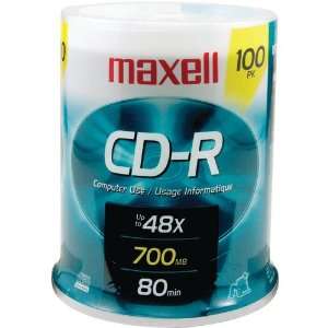  Maxell Logo on Top 48X CD R Media 100 Pack in Cake Box 