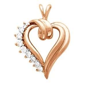  18K Rose Gold Diamond Heart Pendant   0.43 Ct. Jewelry
