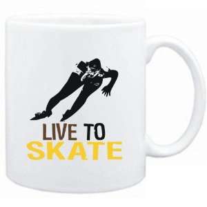  Mug White  LIVE TO Skate  Sports