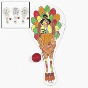  Color Your Own Wood Turkey Paddleball Games   Craft Kits & Projects 
