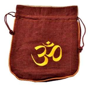  Hemp Om Symbol Brown Mala Bag 