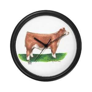  Hereford Steer Cow Wall Clock by 