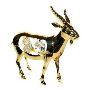 Goat (Swarovski Crystals 24K Gold Ornament) Clear Crystals 