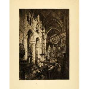 com 1905 Photogravure Durham Cathedral Interior England Architecture 