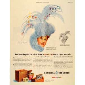   Ad General Electric Radio Betty Hutton Music Notes   Original Print Ad