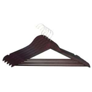  New   5 Pack Wood Hanger Non Slip Cherry Case Pack 24 by 