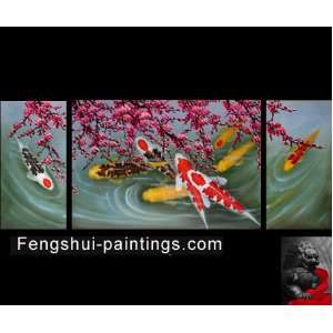   Art Feng Shui Painting Koi Fish Painting Japanese Koi Painting 3 Home