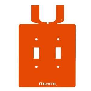  Miami Hurricanes Double Toggle Metal Switch Plate Cover 