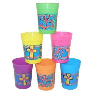  Rainbow Colored Religious Cups (1 dz) Toys & Games