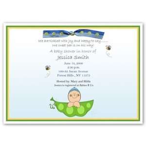  Sweet Pea in the Pod Baby Boy Shower Invitation Baby