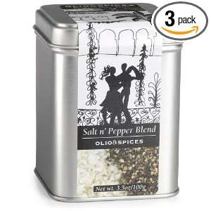 Olio & Spices Salt n Pepper Blend, 3.5 Ounce Tins (Pack of 3)  