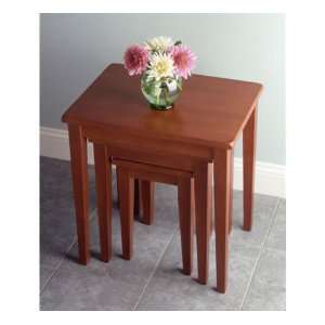 Walnut Finish 3 pc. Nesting Table with Taperd Legs  