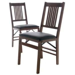 Mission Style Folding Chairs   Set of 2