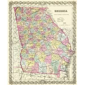 STATE OF GEORGIA (GA) BY J.H. COLTON MAP 1855