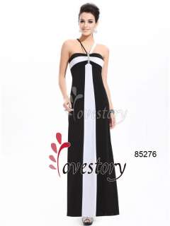 Stretchy Black White Stunning Rhinestone Long Formal Dresses 85276 