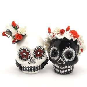  Skull Wedding Cake Topper A00002 Dayof the Dead Gothic Wedding 