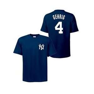  New York Yankees Lou Gehrig Cooperstown Name & Number T 