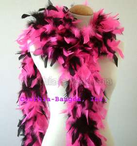 65 gms Chandelle feather boa boas HOt PiNK/BlaCK Mix  