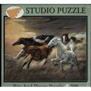   500 Piece Puzzle   Wild Horses By Artist Ruane Manning Toys & Games