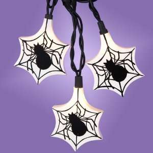   Black and White Spider Web Halloween Lights   Black Wire Home