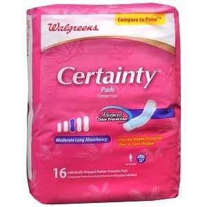 Certainty Pads for Women Long, Moderate Absorbency 16 ea, 16 