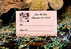 50 MICKEY AND MINNIE PERSONALIZED WEDDING PLACE CARDS  