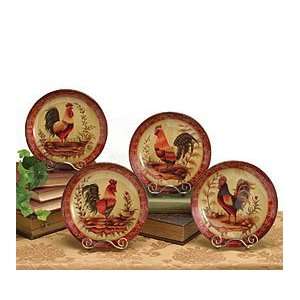   Rooster Plates For French Country Rooster Kitchen Decor Kitchen