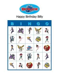 Beyblade Birthday Party Game Bingo Cards  