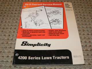 Simplicity Models 4200 Tractor Shop Service Manual  