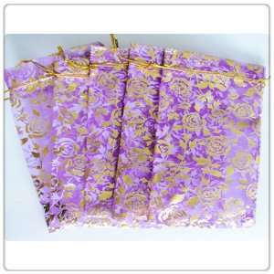  25 Purple Rose Wedding Favor Jewelry Organza Gift Bags 