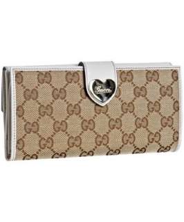 Gucci ivory GG canvas Heart continental wallet   