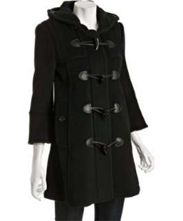 Burberry black wool duffle coat   