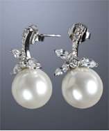 style #316761802 white faux pearl Apple Stem earrings