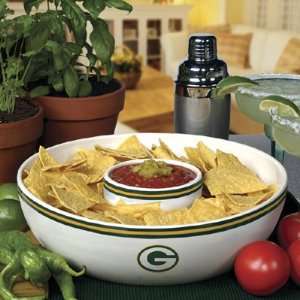  GREEN BAY PACKERS Ceramic CHIP And DIP SET (Serving Plate 