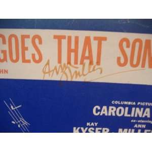  Miller, Ann Sheet Music Signed Autograph Carolina Blues 