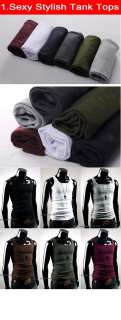 Men Slim Fit Sexy Stylish Tank Tops Tee T shirts CollectionFree 