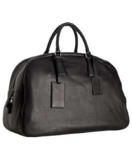 Prada black leather large bowler travel bag  