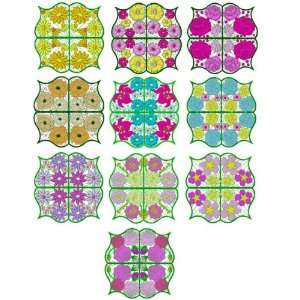  Floral Window Panes Collection Embroidery Designs on Multi 