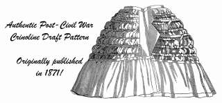 Crinoline Petticoat Draft Pattern Post  Civil War 1871  