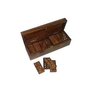  Wood box and domino set, Numbers Game