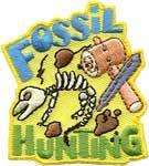   boy cub FOSSIL HUNTING Fun Patches Crests Badges SCOUT GUIDES Iron On