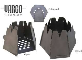 Vargo Titanium Hexagon Wood Cook Stove Backpacking Camping Pit 