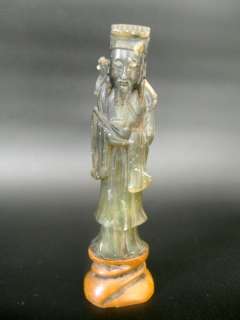 Antique Jade Figure Of a Wise Man 19th century, China.  