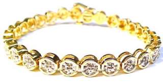 Gold Plated Sterling Silver Bracelet w/ CZ Accents 7 x 6.6mm  