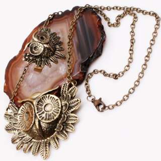 Vintage Retro Style Owl Pendant Necklace Ring Set HOT~~  