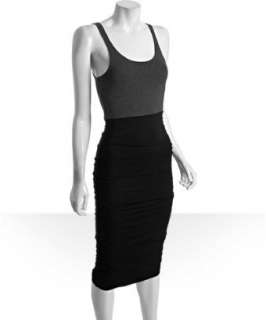 Intellexual Property heather grey and black ruched tank dress 
