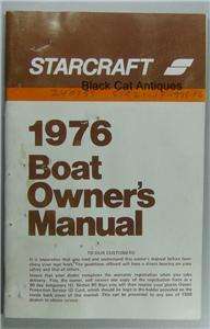 Original 1976 Model Year Starcraft Boat Owners Manual/Booklet Bass 
