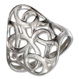  Sterling Silver Ribbon Filigree Ring (size 09) Jewelry